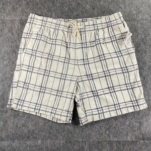 Pacsun Volley Shorts Men's Medium 6" Inseam Corduroy Cream Plaid NWT $45‎